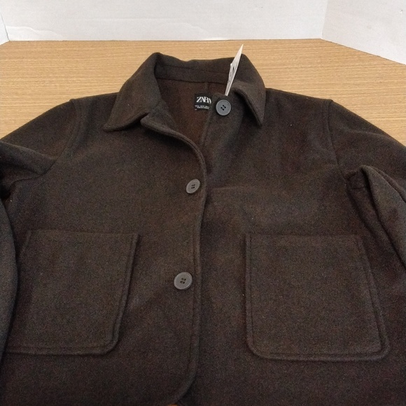 Zara Black Wool Coat/ Light Weight - Picture 3 of 3